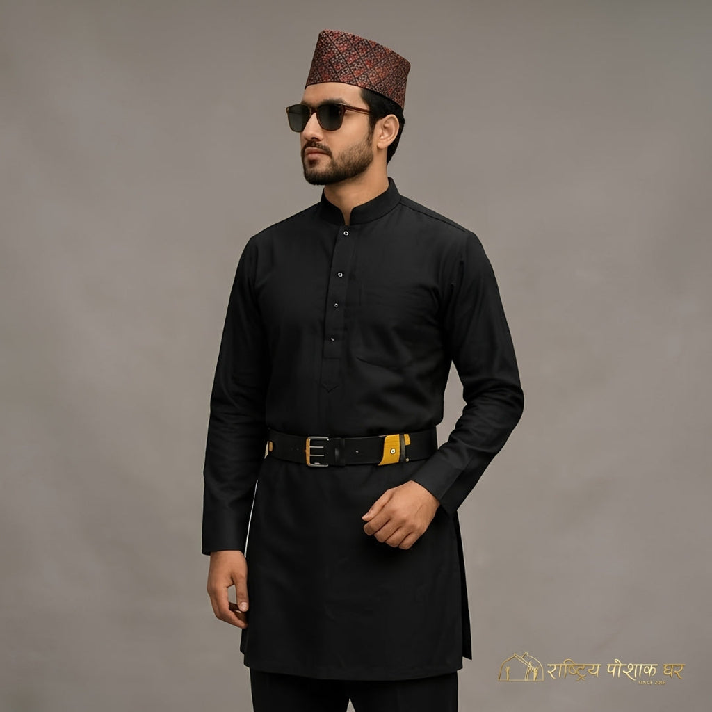 Daura Suruwal Belt – Black