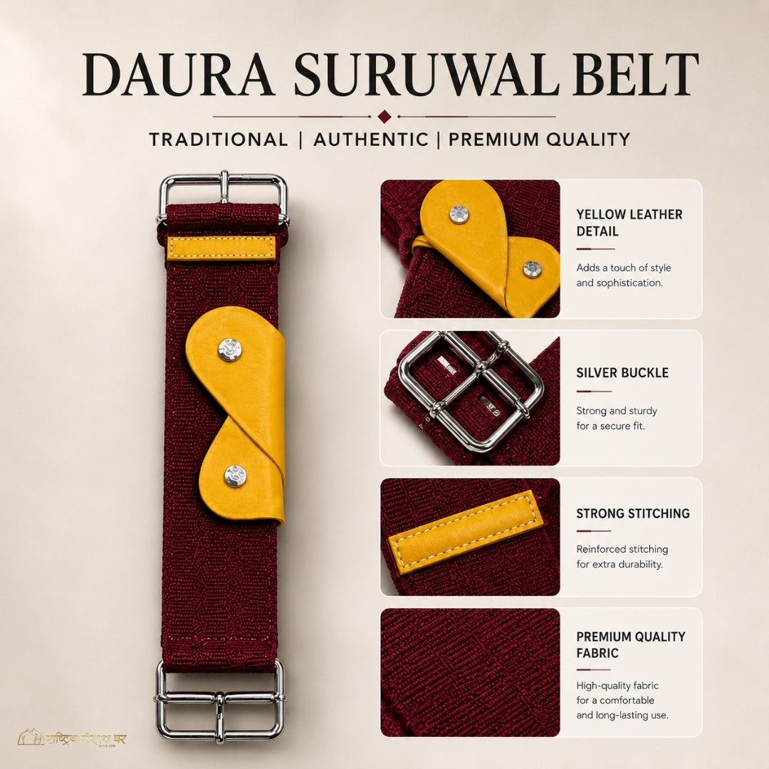 Daura Suruwal Belt – Maroon