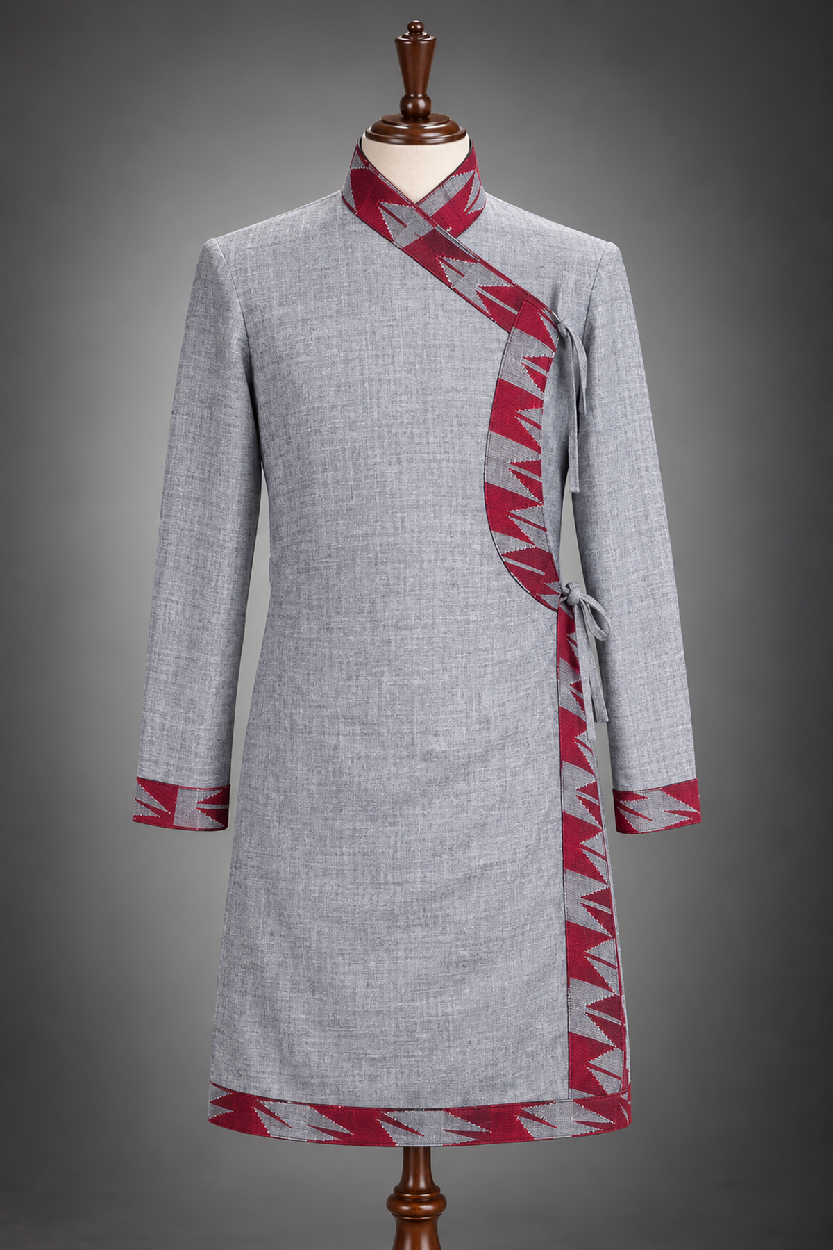 Daura Suruwal with Dhaka Border – Traditional Nepali Men's Outfit