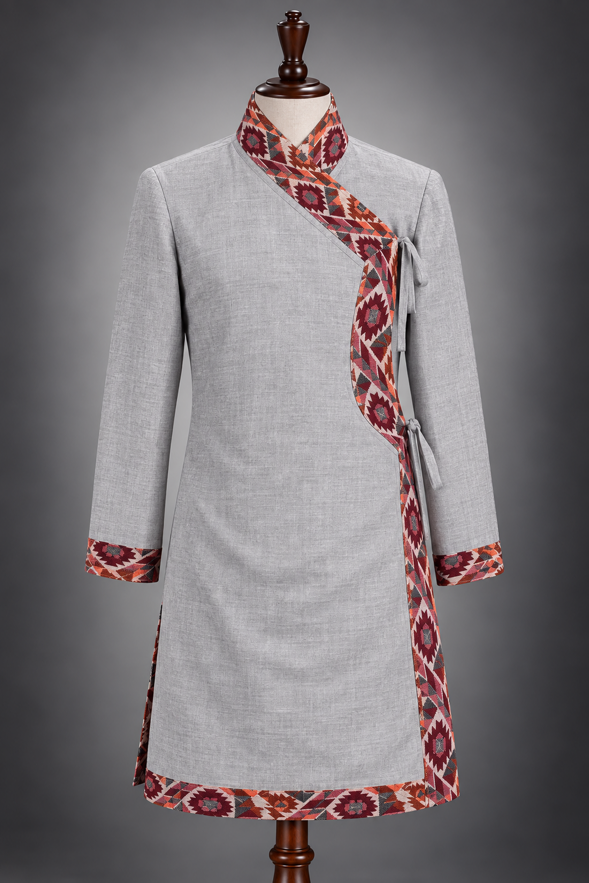 Daura Suruwal with Dhaka Border – Traditional Nepali Men's Outfit