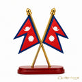 Two Nepali Flags with Stand