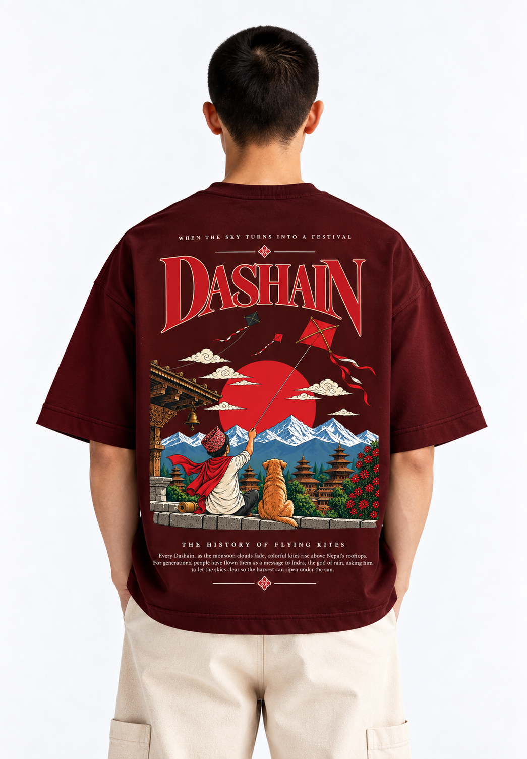 Dashain Printed T-shirt – Nepali Festival Graphic Tee